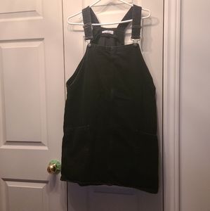 Black denim overall dress